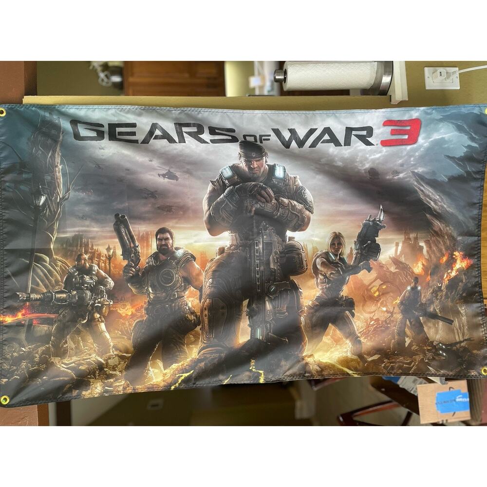 Gears Of War 3 5ft Flag Microsoft XBOX 360 2011 Poster GOW
